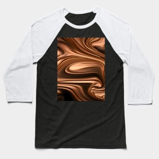 Metallic Gold Fluid Abstract Baseball T-Shirt